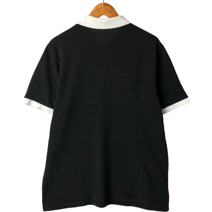 Lacoste Short Sleeve Striped Polo Shirt, Size 7, Men's Size L cotton black type Vintage Second Hand