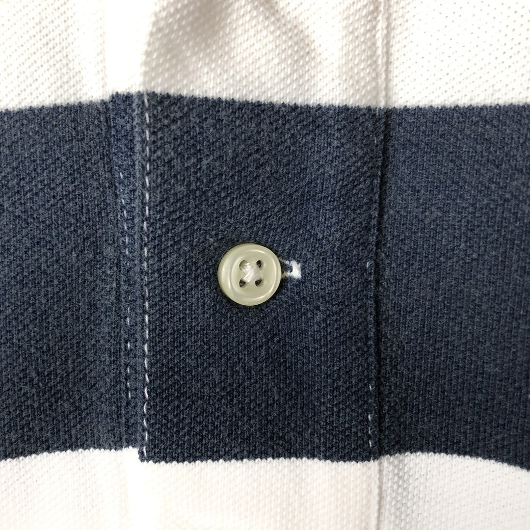 Ralph Lauren POLO by Ralph Lauren Multi-border short sleeve striped polo shirt Men's XL size cotton white type Vintage Second Hand