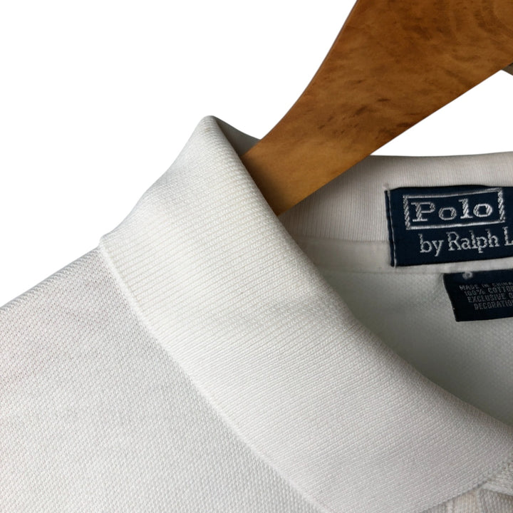 Ralph Lauren POLO by Ralph Lauren Multi-border short sleeve striped polo shirt Men's XL size cotton white type Vintage Second Hand