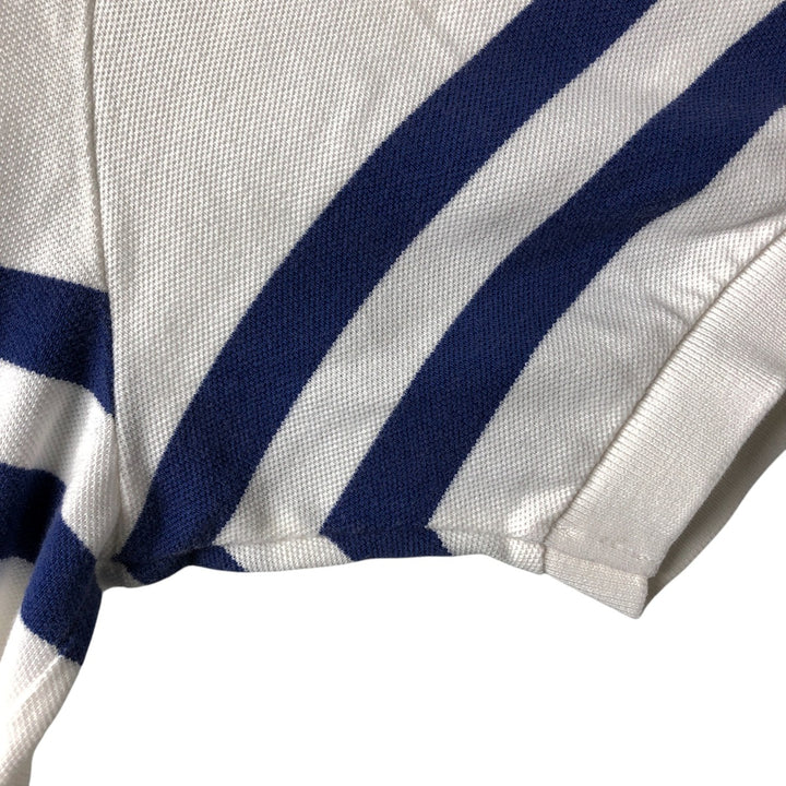Ralph Lauren POLO by Ralph Lauren Multi-border short sleeve striped polo shirt Men's XL size cotton white type Vintage Second Hand