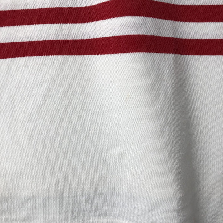 Ralph Lauren POLO by Ralph Lauren Multi-border short sleeve striped polo shirt Men's XL size cotton white type Vintage Second Hand