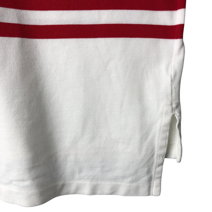 Ralph Lauren POLO by Ralph Lauren Multi-border short sleeve striped polo shirt Men's XL size cotton white type Vintage Second Hand