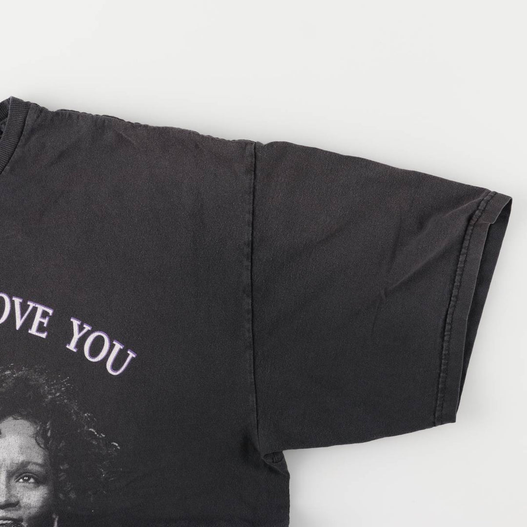 ALSTYLE WHITNEY HOUSTON Whitney Houston Rap T-shirt Rap T Men's XL size cotton black type Vintage Second Hand