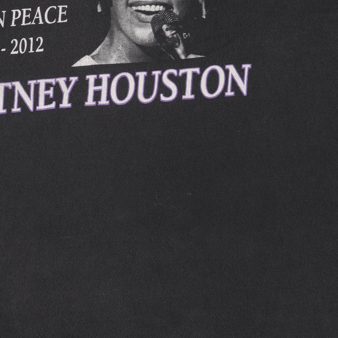 ALSTYLE WHITNEY HOUSTON Whitney Houston Rap T-shirt Rap T Men's XL size cotton black type Vintage Second Hand