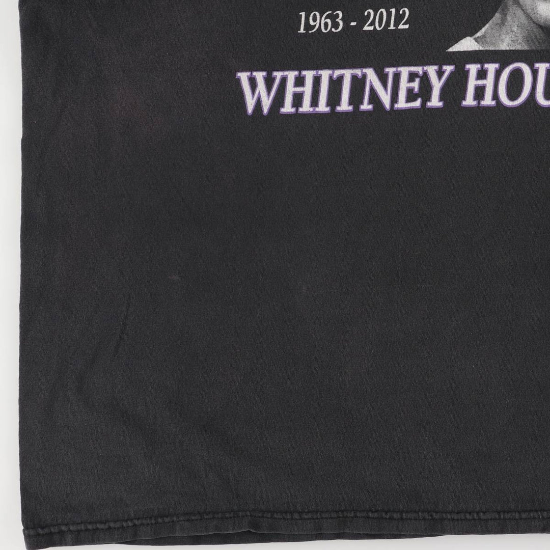 ALSTYLE WHITNEY HOUSTON Whitney Houston Rap T-shirt Rap T Men's XL size cotton black type Vintage Second Hand