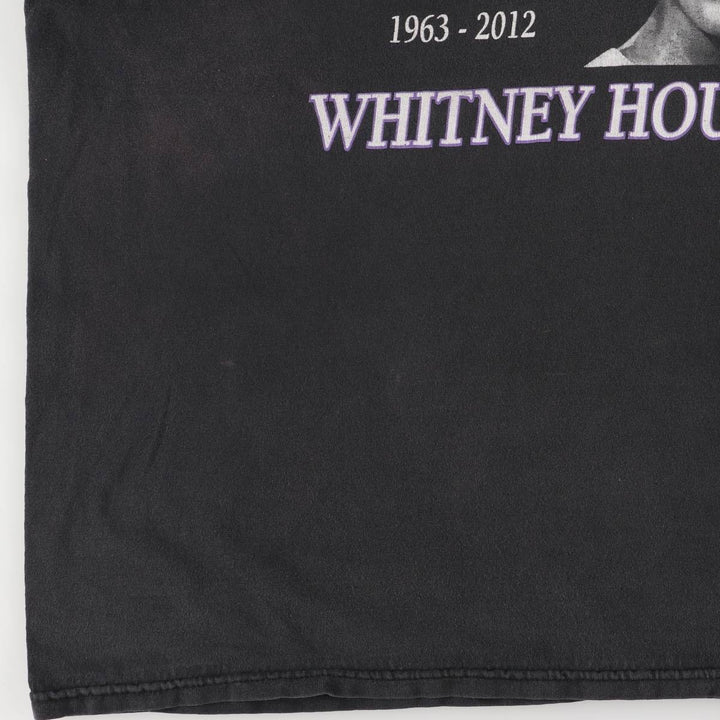 ALSTYLE WHITNEY HOUSTON Whitney Houston Rap T-shirt Rap T Men's XL size cotton black type Vintage Second Hand