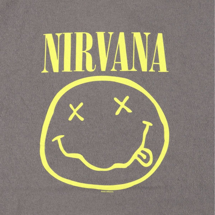 00'S Gildan NIRVANA Band T-shirt, Men's M size cotton Khaki type Vintage Second Hand