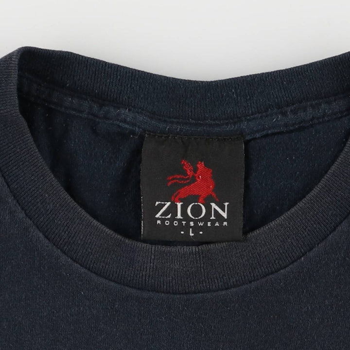 ZION BOB MARLEY Bob Marley Band T-shirt Band T Made in USA Men's L size cotton black type Vintage Second Hand