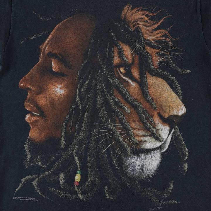 ZION BOB MARLEY Bob Marley Band T-shirt Band T Made in USA Men's L size cotton black type Vintage Second Hand