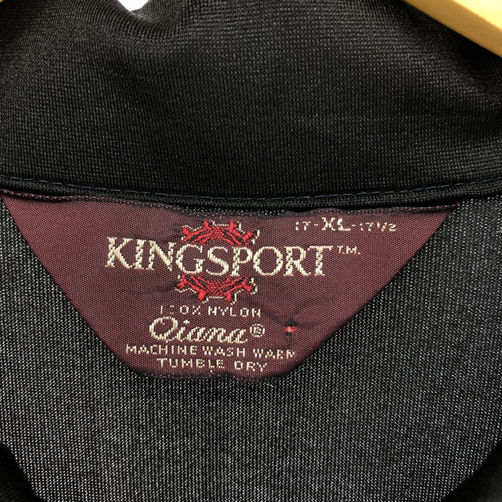 70'S KINGSPORT Long Sleeve Nylon Shirt Men's XL Long Sleeve Vintage Nylon black type Vintage Second Hand