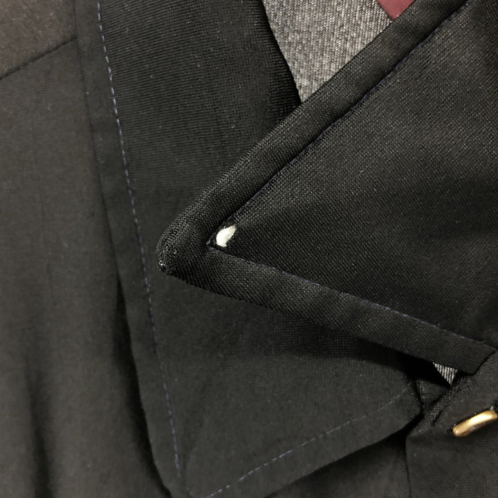 70'S KINGSPORT Long Sleeve Nylon Shirt Men's XL Long Sleeve Vintage Nylon black type Vintage Second Hand