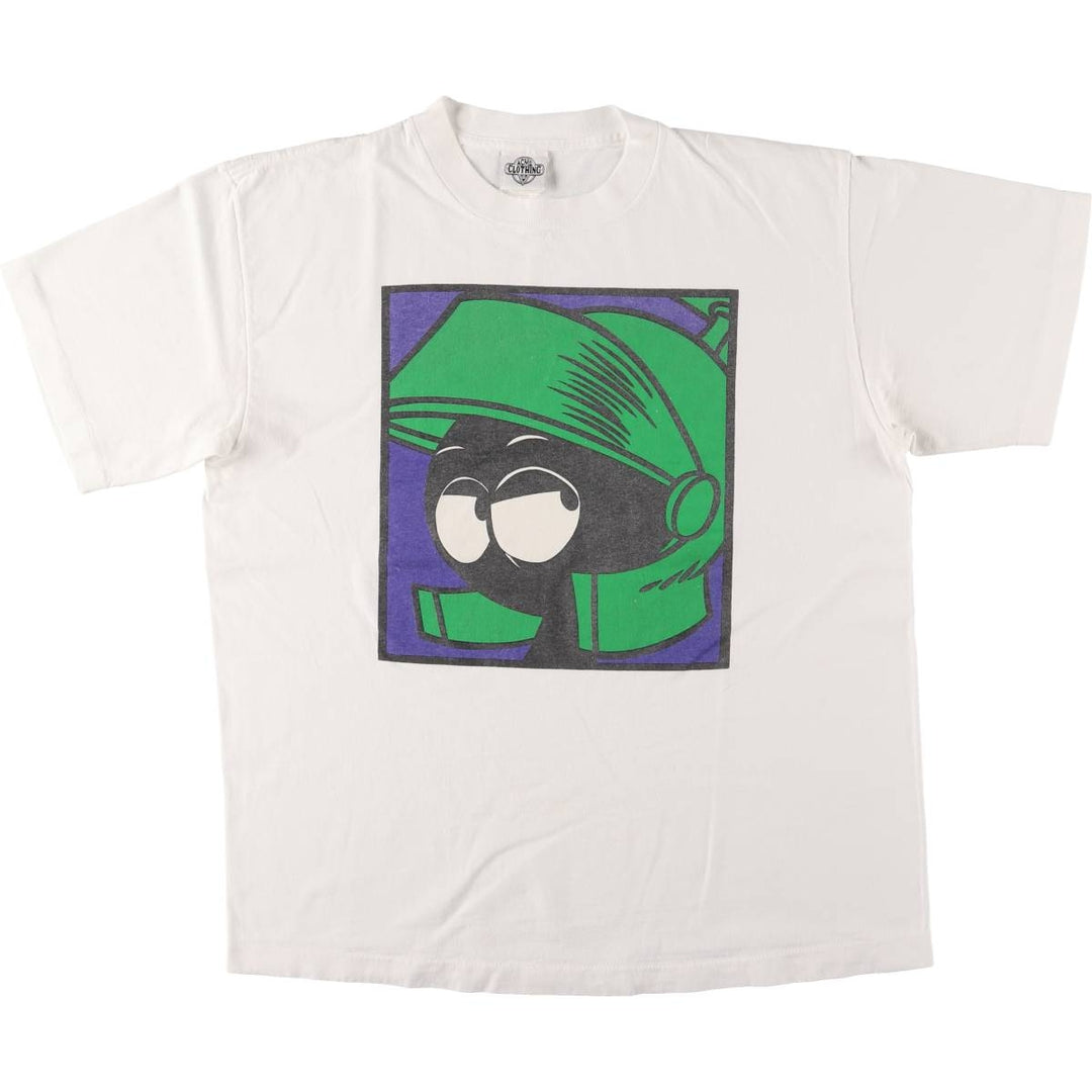 90'S ACME Clothing Looney Tunes Marvin the Martian Anime Character Print T-Shirt Vintage cotton white type Vintage Second Hand