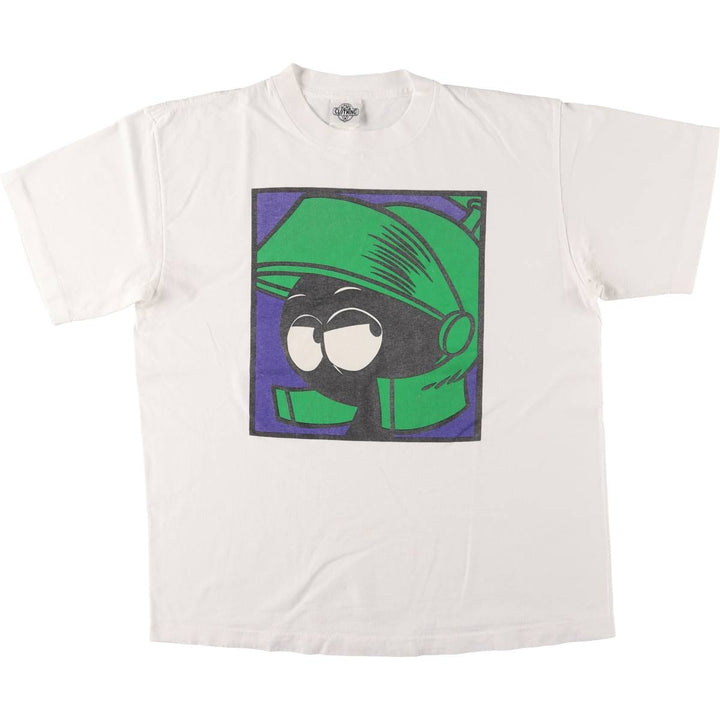 90'S ACME Clothing Looney Tunes Marvin the Martian Anime Character Print T-Shirt Vintage cotton white type Vintage Second Hand