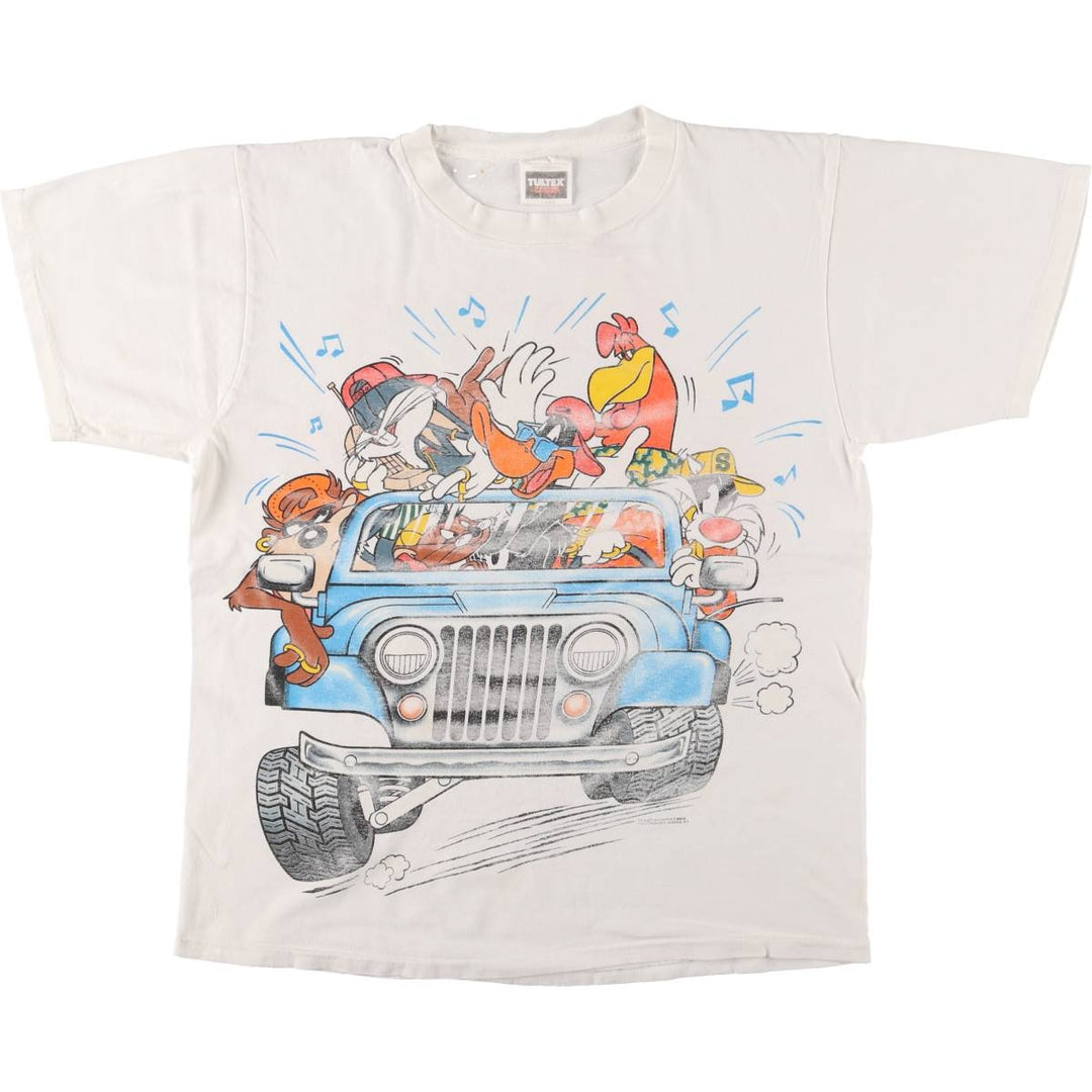 Vintage 90'S Tartex Looney Tunes Character Print T-Shirt, Men's Size L cotton white type Vintage Second Hand