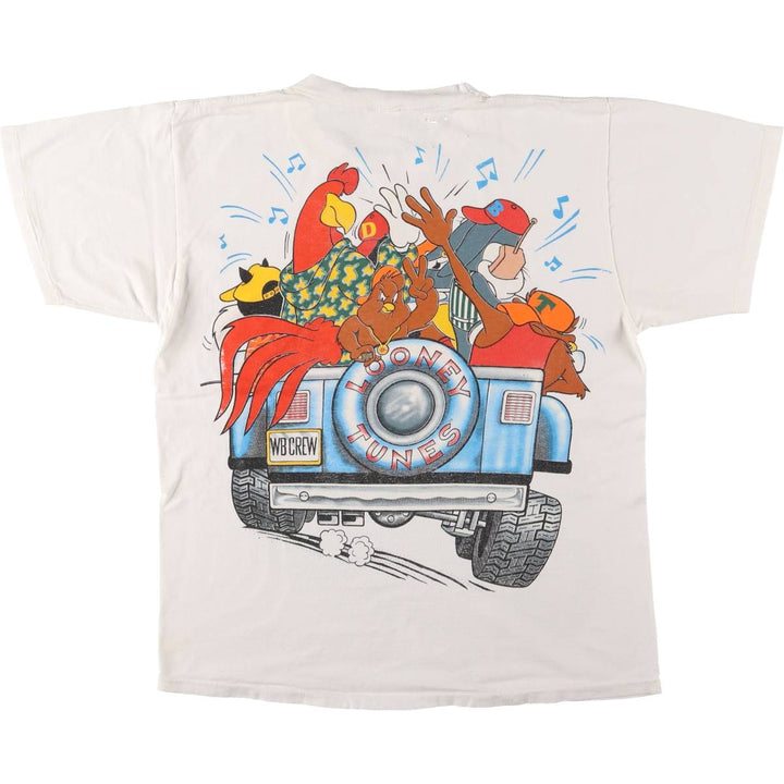 Vintage 90'S Tartex Looney Tunes Character Print T-Shirt, Men's Size L cotton white type Vintage Second Hand