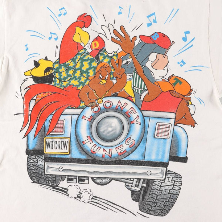 Vintage 90'S Tartex Looney Tunes Character Print T-Shirt, Men's Size L cotton white type Vintage Second Hand