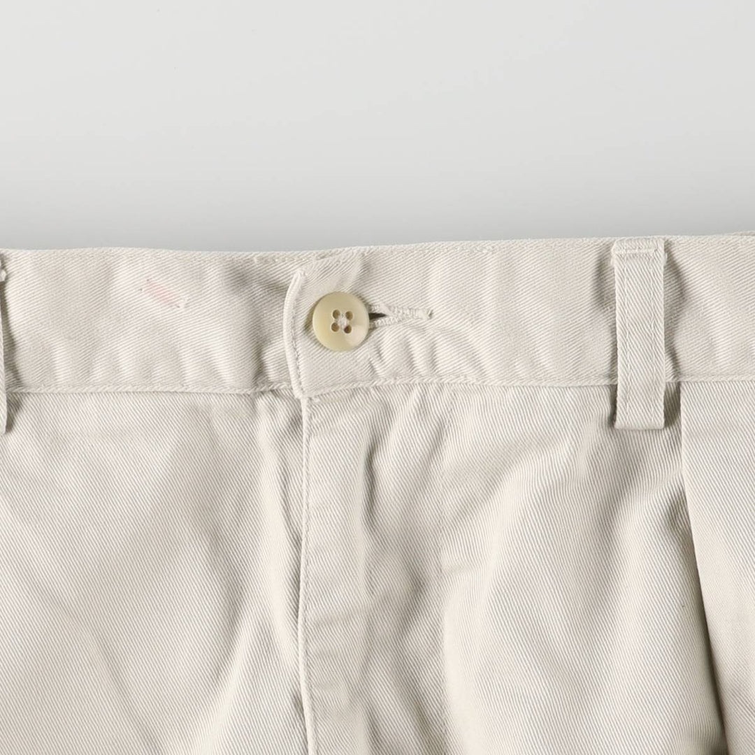 Ralph Lauren POLO by Ralph Lauren ANDREW SHORT Two-pleat chino shorts, short pants, men's size W32 cotton ivory Vintage Second Hand