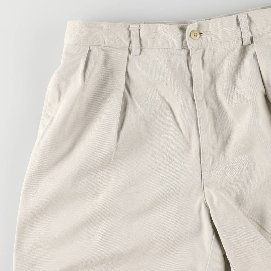 Ralph Lauren POLO by Ralph Lauren ANDREW SHORT Two-pleat chino shorts, short pants, men's size W32 cotton ivory Vintage Second Hand