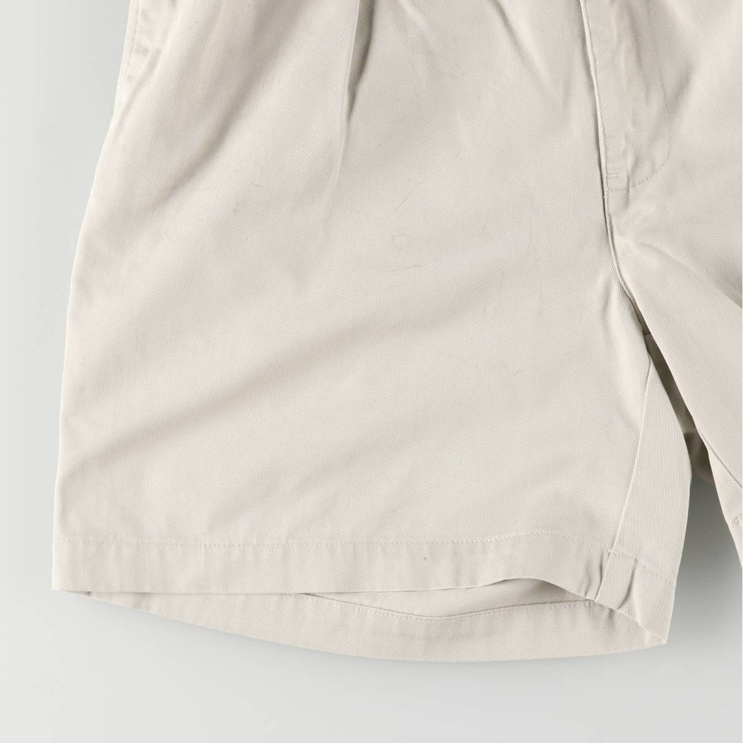 Ralph Lauren POLO by Ralph Lauren ANDREW SHORT Two-pleat chino shorts, short pants, men's size W32 cotton ivory Vintage Second Hand
