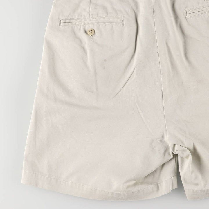 Ralph Lauren POLO by Ralph Lauren ANDREW SHORT Two-pleat chino shorts, short pants, men's size W32 cotton ivory Vintage Second Hand