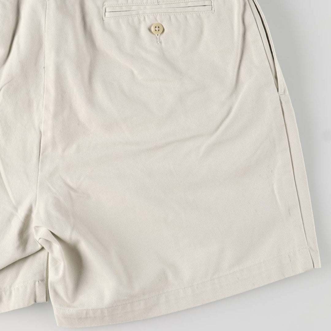 Ralph Lauren POLO by Ralph Lauren ANDREW SHORT Two-pleat chino shorts, short pants, men's size W32 cotton ivory Vintage Second Hand