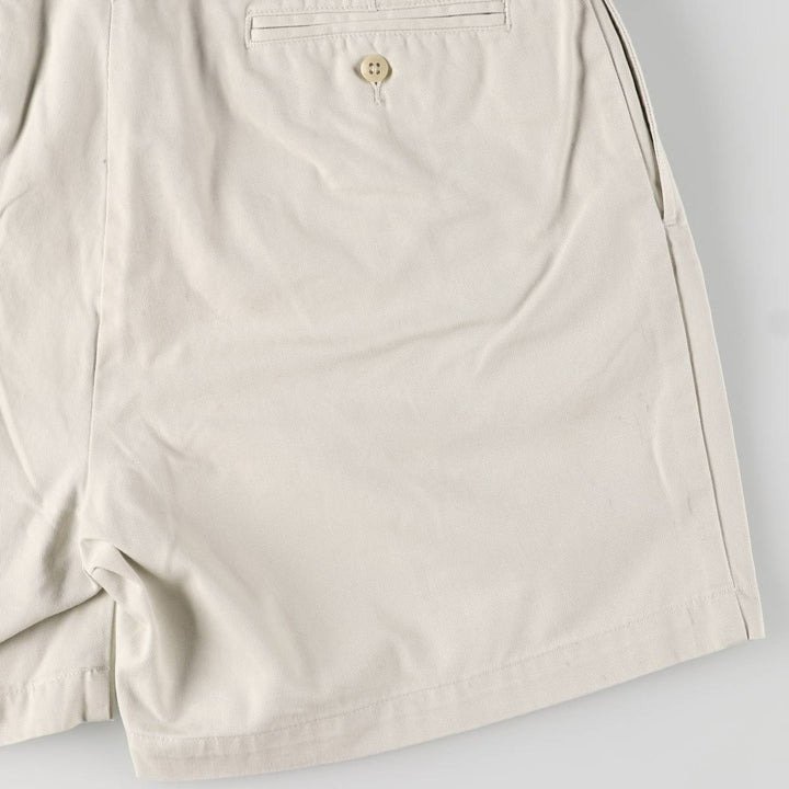 Ralph Lauren POLO by Ralph Lauren ANDREW SHORT Two-pleat chino shorts, short pants, men's size W32 cotton ivory Vintage Second Hand