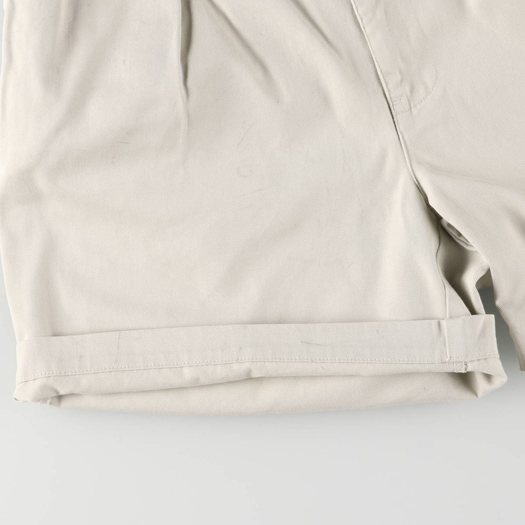 Ralph Lauren POLO by Ralph Lauren ANDREW SHORT Two-pleat chino shorts, short pants, men's size W32 cotton ivory Vintage Second Hand