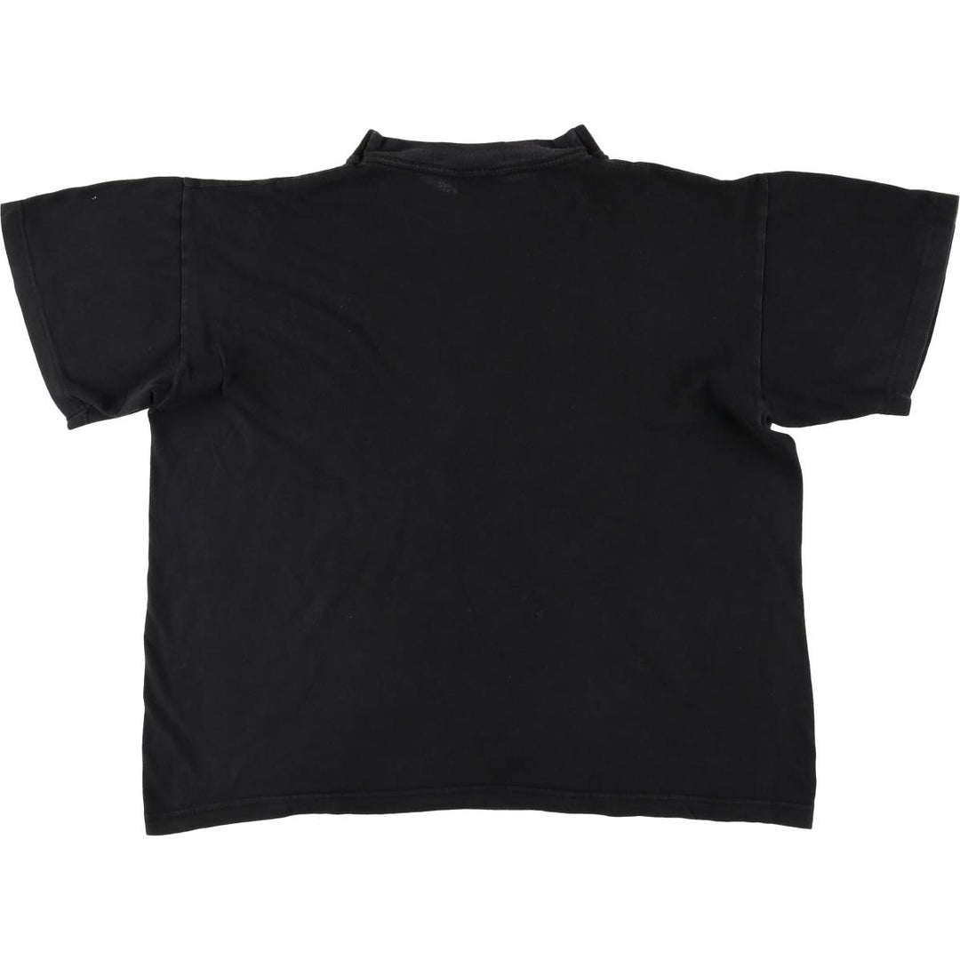 Dog print mock neck animal T-shirt, men's size M cotton black type Vintage Second Hand