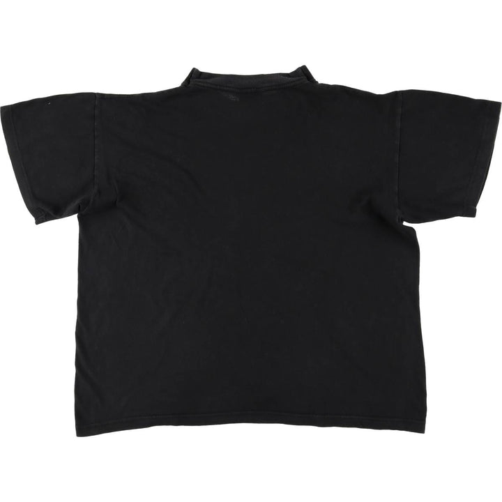 Dog print mock neck animal T-shirt, men's size M cotton black type Vintage Second Hand