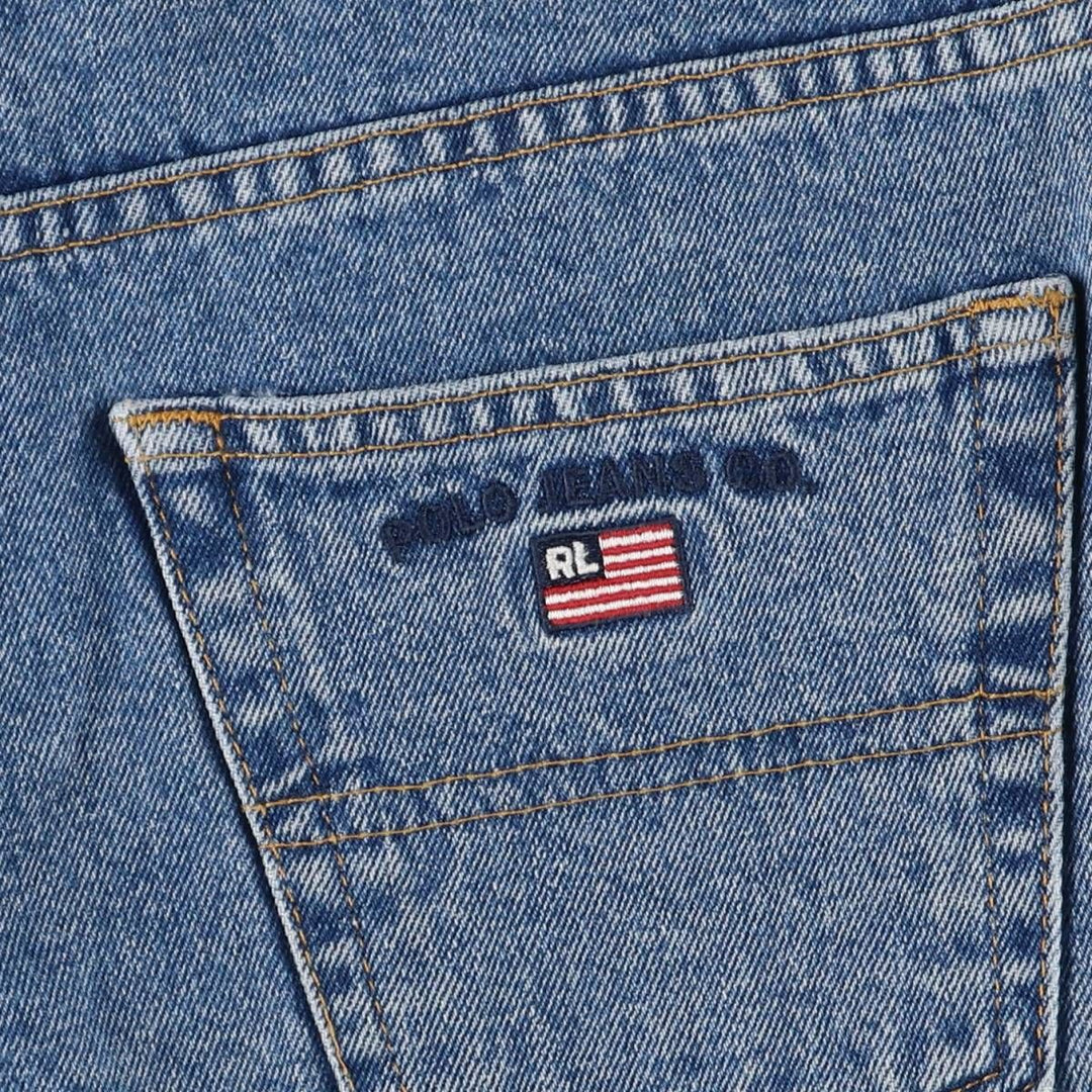 Ralph Lauren Polo Jeans Company denim shorts, women's size L (w30) cotton blue type Vintage Second Hand