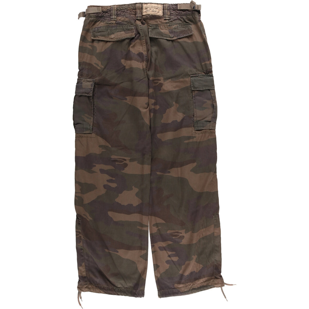 SCHOTT Camouflage Pattern Military Cargo Pants for Men (W34 equivalent) cotton brown type Vintage Second Hand