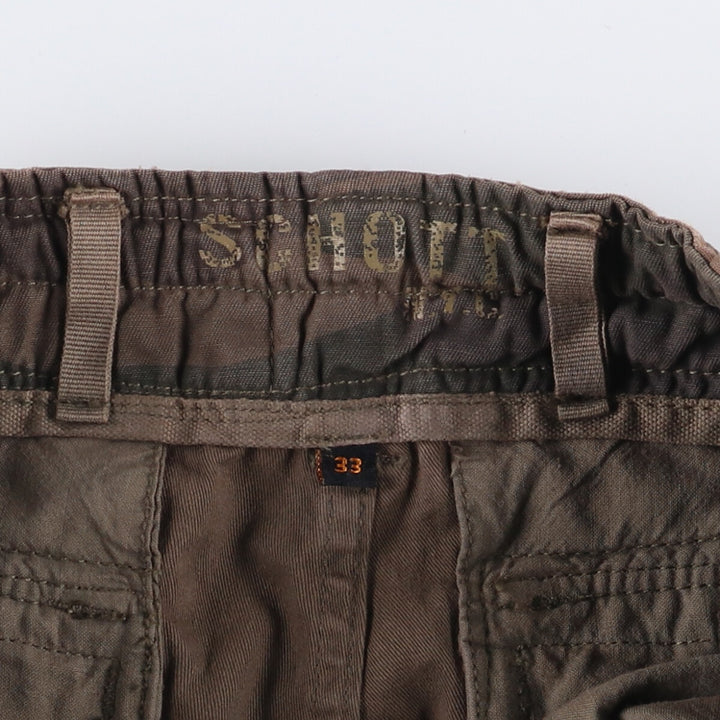 SCHOTT Camouflage Pattern Military Cargo Pants for Men (W34 equivalent) cotton brown type Vintage Second Hand