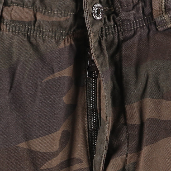 SCHOTT Camouflage Pattern Military Cargo Pants for Men (W34 equivalent) cotton brown type Vintage Second Hand
