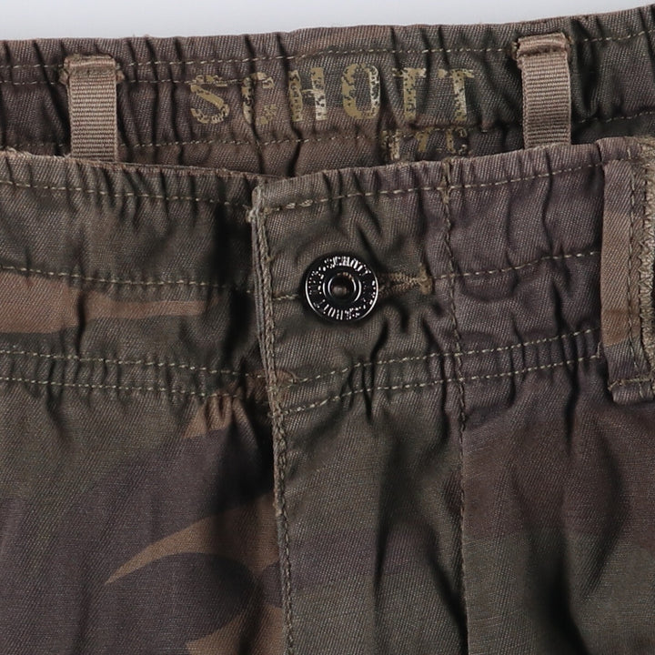 SCHOTT Camouflage Pattern Military Cargo Pants for Men (W34 equivalent) cotton brown type Vintage Second Hand