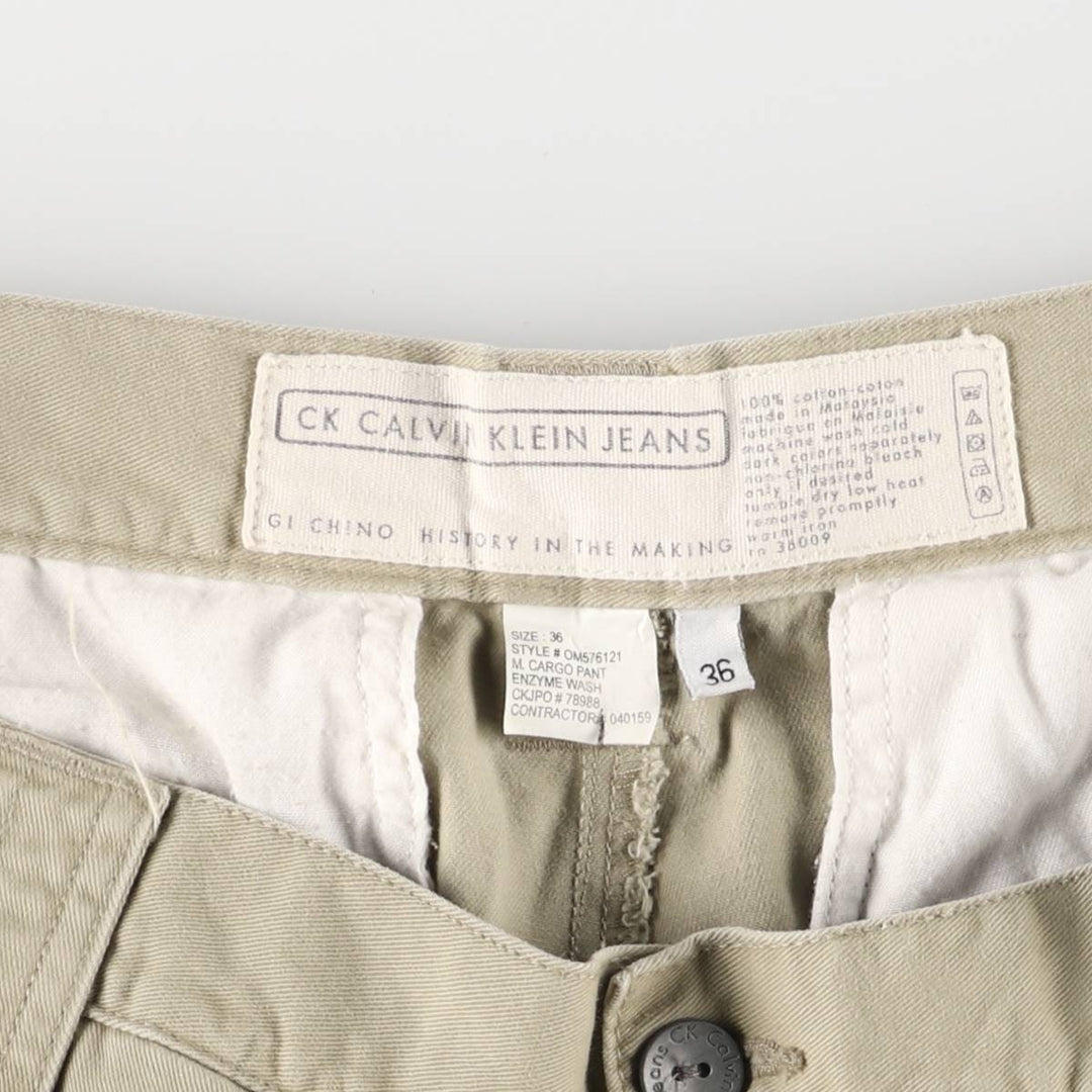 90s-00'S Calvin Klein Jeans Cargo Pants Men's Size W37 cotton Beige type Vintage Second Hand