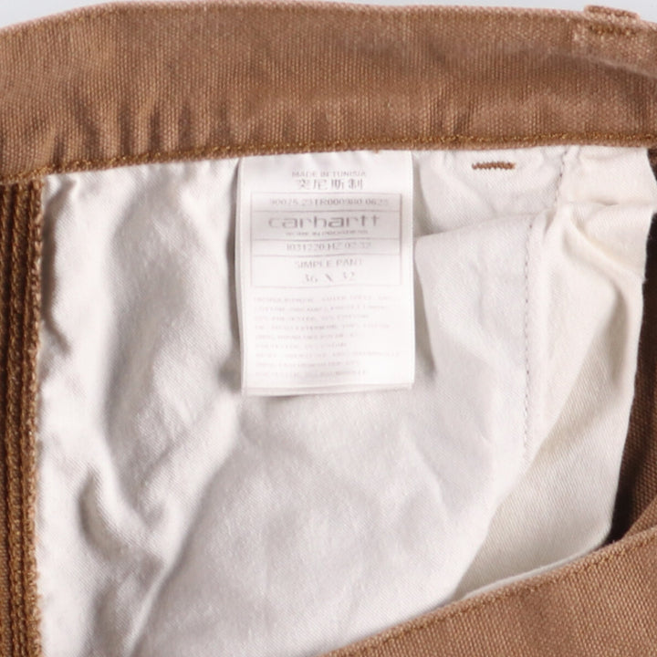 Carhartt SIMPLE PANT Duck Work Pants Men's W37 equivalent Organic cotton brown type Vintage Second Hand