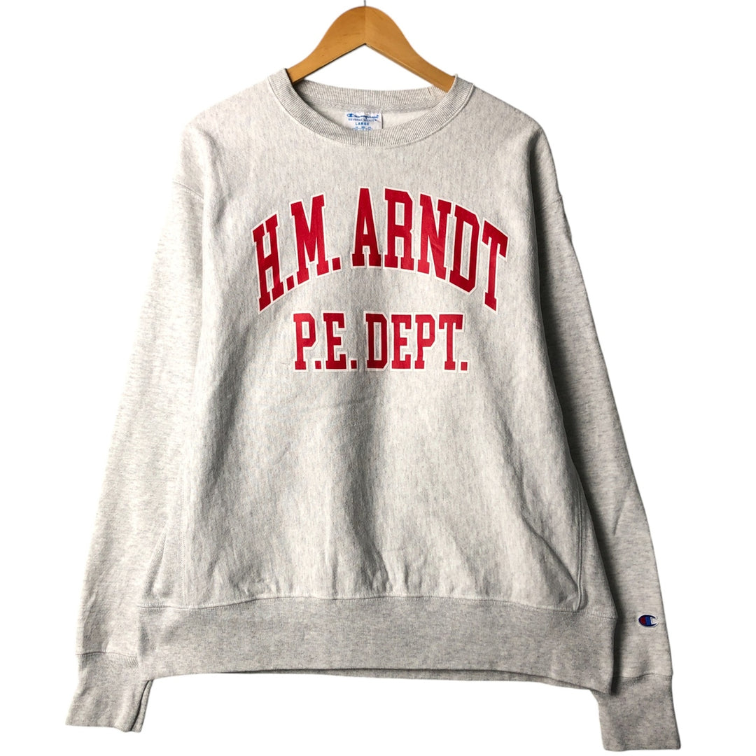 Champion REVERSE WEAVE Reverse Weave College Sweatshirt Trainer Men's L size cotton gray type Vintage Second Hand