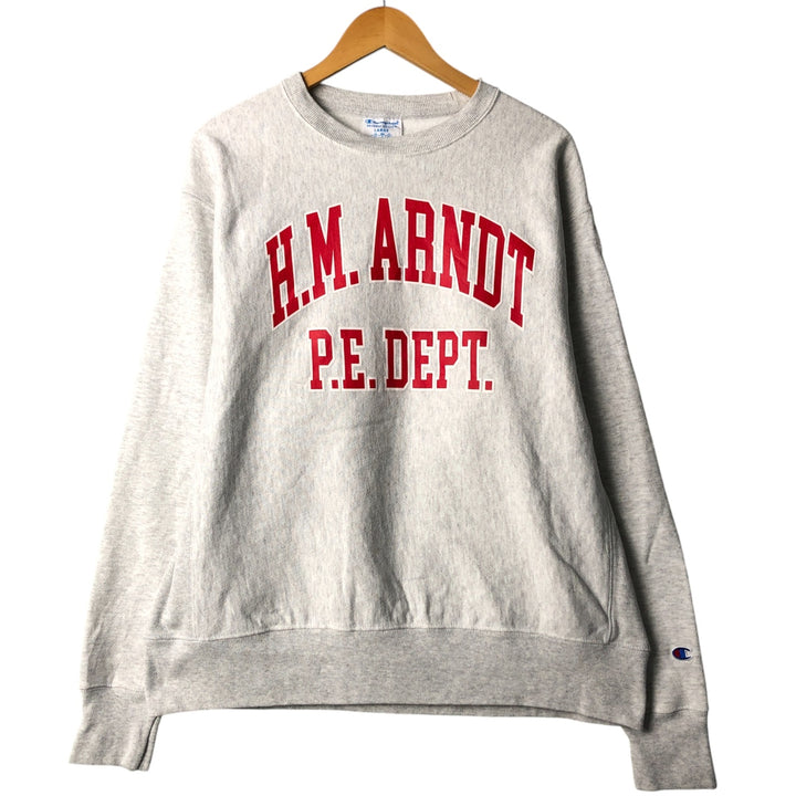 Champion REVERSE WEAVE Reverse Weave College Sweatshirt Trainer Men's L size cotton gray type Vintage Second Hand