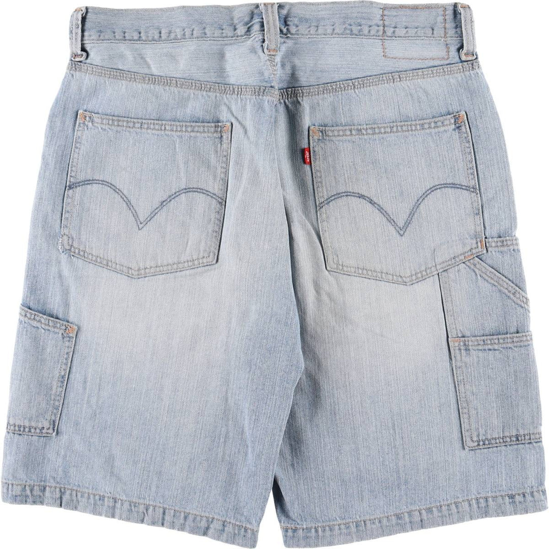 2000'S Levi's Carpenter Denim Painter Shorts, Men's Size W36 cotton blue type Vintage Second Hand