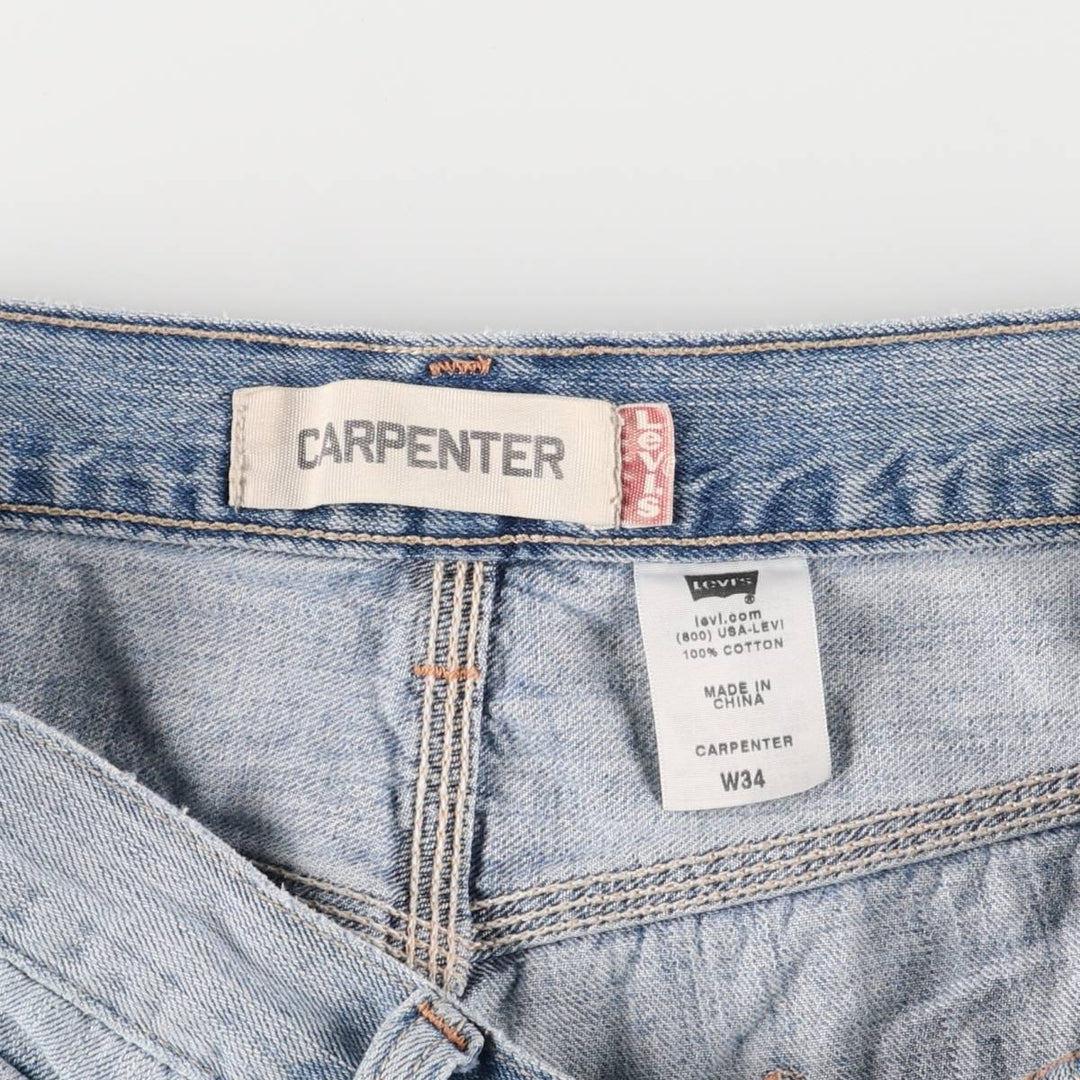 2000'S Levi's Carpenter Denim Painter Shorts, Men's Size W36 cotton blue type Vintage Second Hand