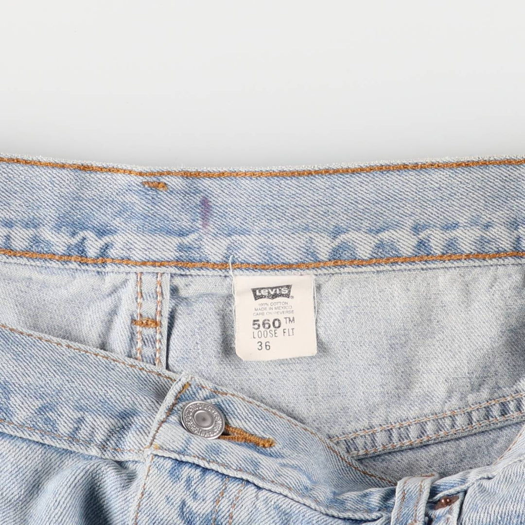 2000'S Levi's 560 Loose Fit Denim Shorts, Men's Size 36 cotton Blue type light blue Vintage Second Hand