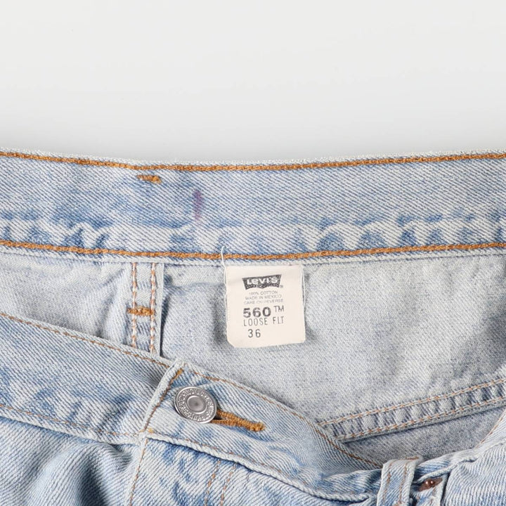 2000'S Levi's 560 Loose Fit Denim Shorts, Men's Size 36 cotton Blue type light blue Vintage Second Hand