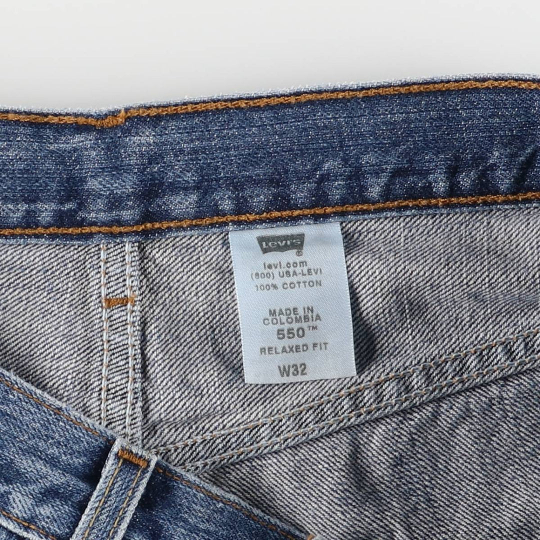 2000'S Levi's 550 Relaxed Fit Denim Shorts (Men's Size 32) cotton blue type Vintage Second Hand