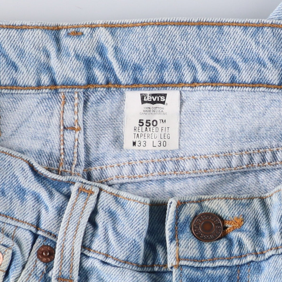 90'S Levi's 550 Relaxed Fit Tapered Leg Tapered Denim Pants Made in USA Men's W33 Vintage cotton blue type Vintage Second Hand