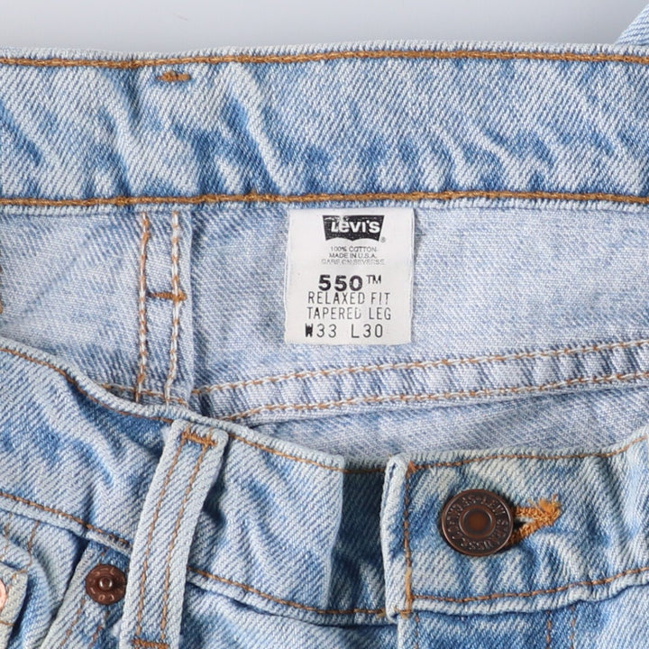 90'S Levi's 550 Relaxed Fit Tapered Leg Tapered Denim Pants Made in USA Men's W33 Vintage cotton blue type Vintage Second Hand