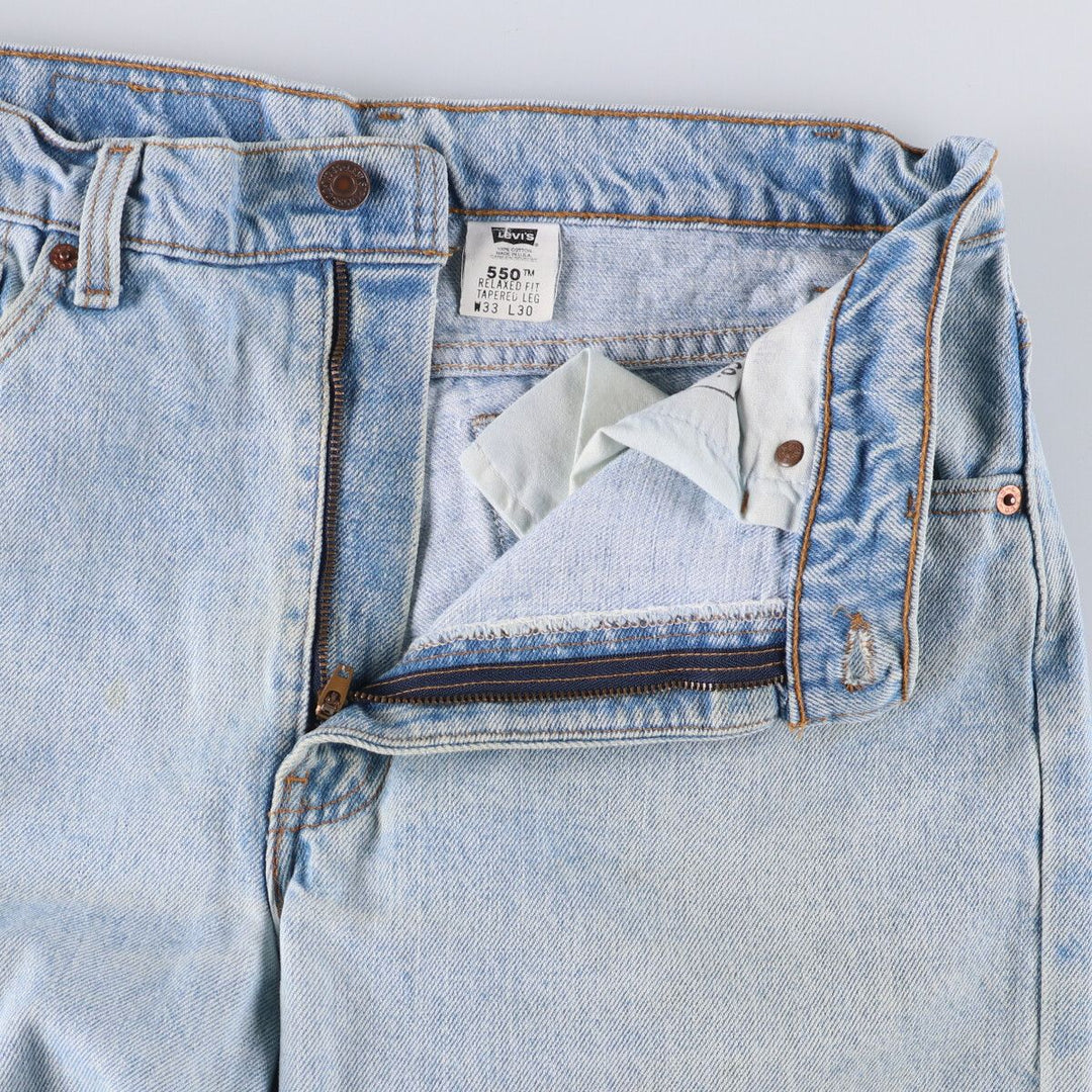 90'S Levi's 550 Relaxed Fit Tapered Leg Tapered Denim Pants Made in USA Men's W33 Vintage cotton blue type Vintage Second Hand