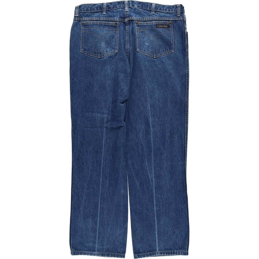 Vintage 1980'S Calvin Klein straight-leg denim pants, made in the USA, men's size W37. cotton blue type Vintage Second Hand