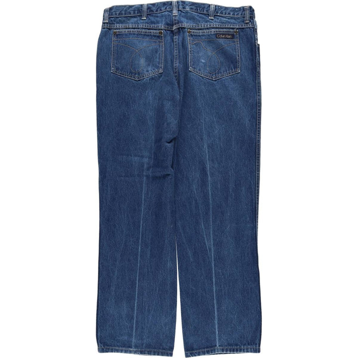 Vintage 1980'S Calvin Klein straight-leg denim pants, made in the USA, men's size W37. cotton blue type Vintage Second Hand