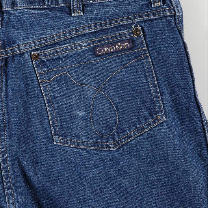 Vintage 1980'S Calvin Klein straight-leg denim pants, made in the USA, men's size W37. cotton blue type Vintage Second Hand