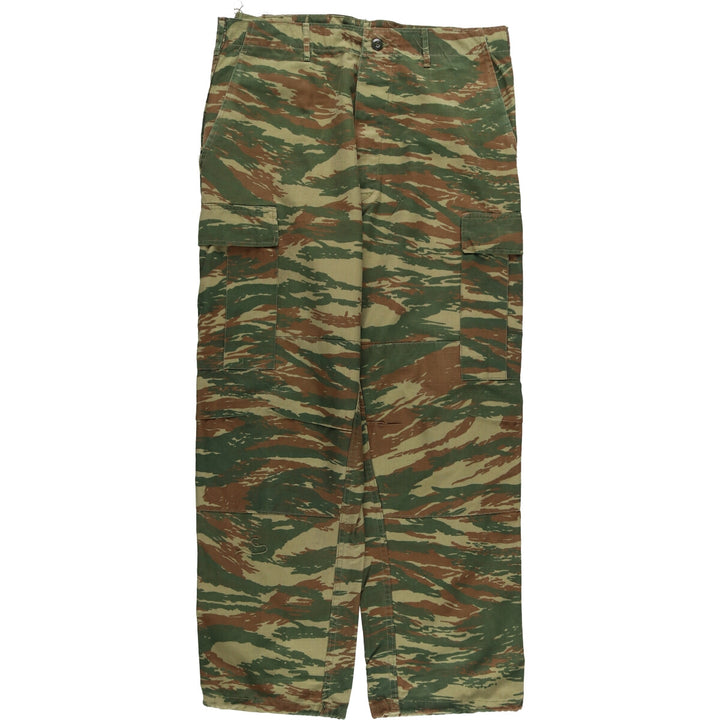 Greek Army Camouflage Pattern Lizard Camo Military Cargo Pants, Men's Size M (equivalent to W37) polyester Khaki type Vintage Second Hand